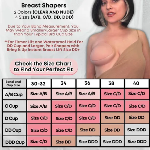 Vista 5 de Moldeadores de senos desnudos para mujer, talla DDD, desnudoDDD, Desnudo