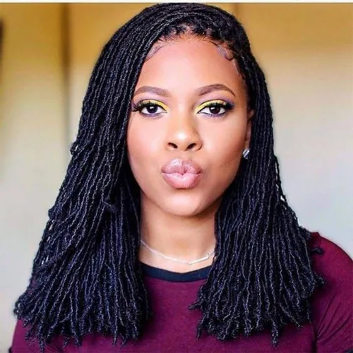 Vista 30 de Extensiones de Cabello Humano Loc Extensiones de Cabello Humano 4 Pulgadas 10 Hebras 0.08 Pulgadas de Ancho Hechas a Mano Extensiones de Rastas 0.1