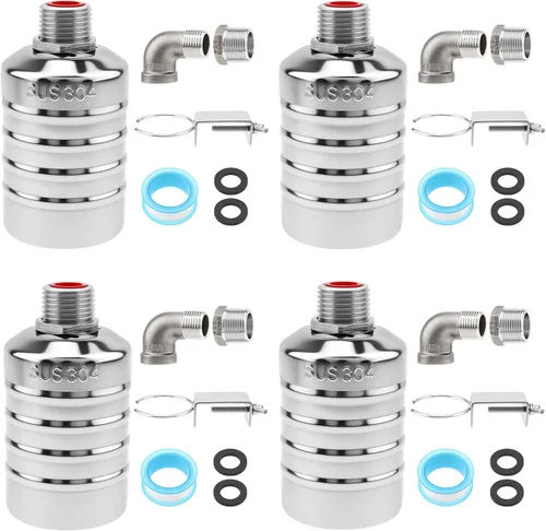 Vista 11 de Paquete de 2 válvulas de flotador, válvula automática de control de nivel de agua con adaptador de 1/2 pulgada a 3/4 pulgadas 1 pulgada para tanque