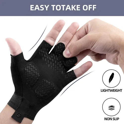 Vista 5 de ROCKBROS Guantes de ciclismo guantes de ciclismo para hombres y mujeres guantes de bicicleta de carretera MTB de medio dedo almohadilla de gel