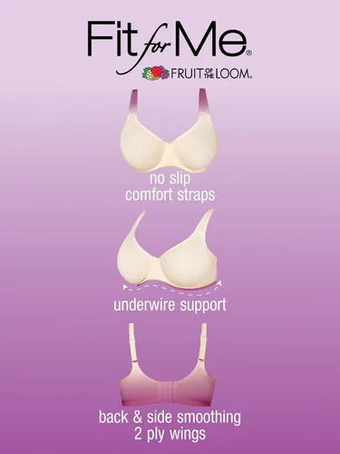 Vista 3 de Fruit of the Loom Sujetador de algodón sin forro para mujer