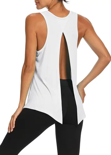 Vista 3 de Bestisun - Camiseta de tirantes para mujer con espalda abierta, para entrenar.