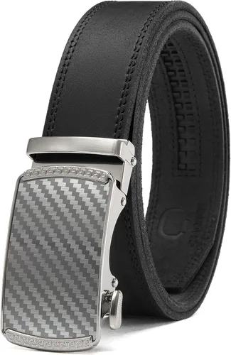 Vista 13 de CHAOREN Cinturón para hombre de cuero con trinquete - Ajuste personalizable, estilo sin esfuerzo (35 mm)
