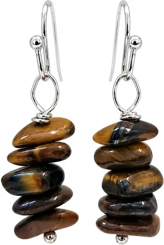 Vista 14 de Natural Gemstone Chip Drop & Dangle Earrings for Women - Small, Lightweight