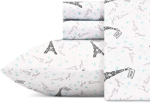 Vista 39 de Betsey Johnson - Juego de sábanas de tamaño individual, ropa de cama de microfibra con estampado Nerdy Teddies con sábana bajera de bolsillo