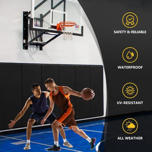 Vista 4 de Almohadilla de pared para gimnasio, protector de pared para cancha de baloncesto, alfombrilla protectora de pared de espuma de 2 pulgadas de grosor