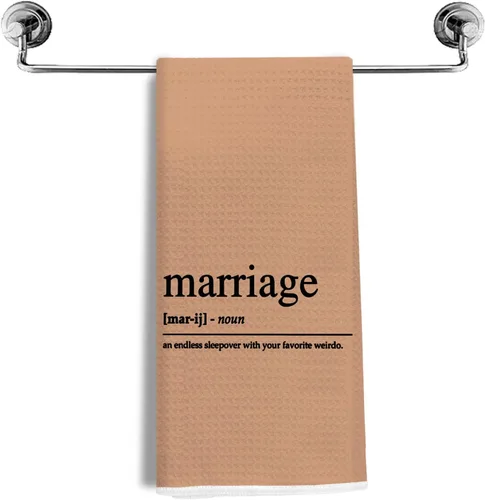 Vista 16 de Regalos de boda para parejas, recién casados, regalos de matrimonio, toallas de cocina para matrimonio, toallas de tejido de gofre de definición