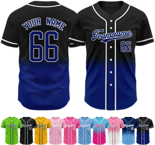 Vista 45 de Custom Baseball Jersey Stitched Personalized Name Number Baseball Shirts Sports Uniform for Men Women Boy