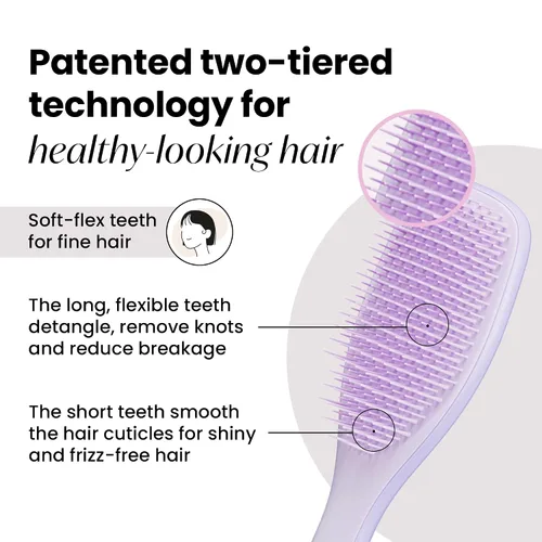 Vista 2 de Tangle Teezer Cepillo desenredante fino y frágil para cabello teñido, fino y fino, dientes flexibles suaves de dos niveles que reducen la rotura