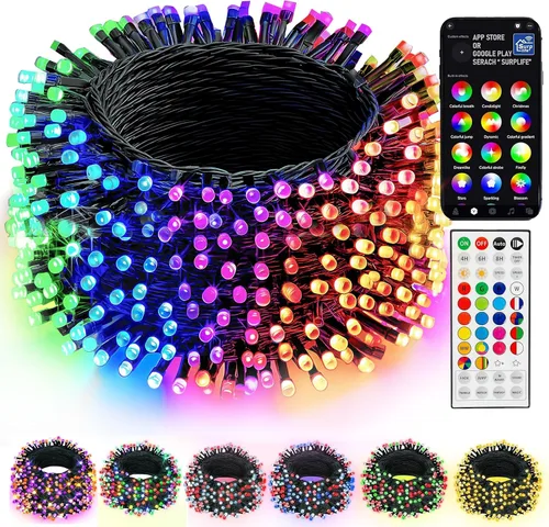 Vista 11 de Dazzle Bright - Guirnalda de luces para Halloween, 300 LED, 100 pies, 8 modos de iluminación, decoraciones para carnaval, jardín, exteriores y patio