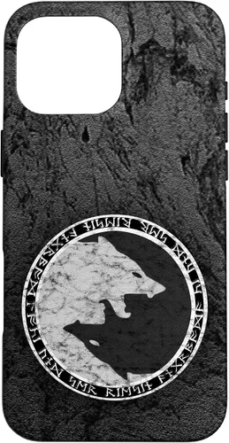 Vista 19 de Fenrir Wolf of Odin in Circle of Norse Runes Case for iPhone 17