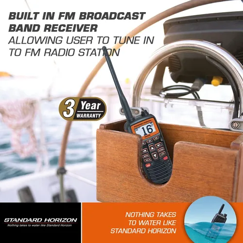 Vista 4 de Standard Horizon HX210 6W flotante portátil transceptor VHF marino