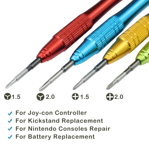 Vista 2 de Y00 Triwing Screwdriver for Nintendo Switch Triwing Tripoint Screwdriver Set Y00 and PH00 Phillips Screwdriver Set Repair Tool Kit for Joy