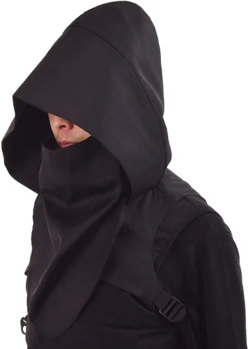 Vista 2 de BLESSUME Sombrero de capucha Steampunk Rogue con hebilla de brazo ajustable, calentador de cuello, disfraz con capucha