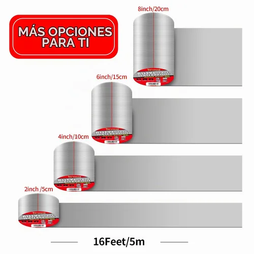 Vista 3 de TAPEBEAR Cinta de Butilo Impermeable Cinta de Sellado 2 pulgadas x 16 pies, Cinta de Papel de Aluminio Mejorada Resistente para Reparación de RV