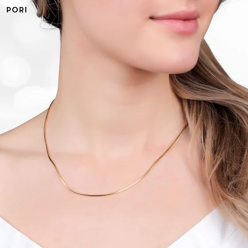 Vista 2 de PORI JEWELERS Cadena de serpiente italiana mágica de plata de ley 925 de 0.039 pulgadas, 8 caras, para mujer, fabricada en Italia