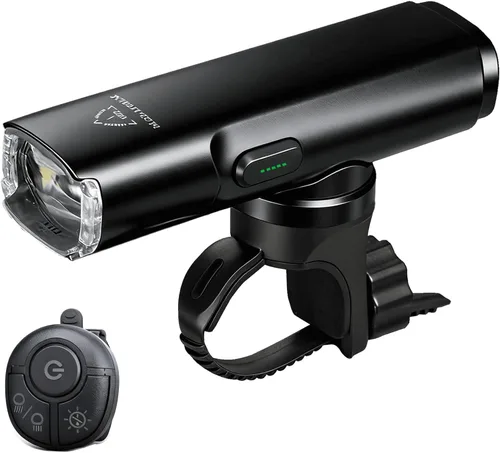 Vista 10 de Luz LED de bicicleta de 2000LM de tres haces para conducción nocturna antirreflejos con control remoto, USB-C 6000mAh luces de bicicleta recargables
