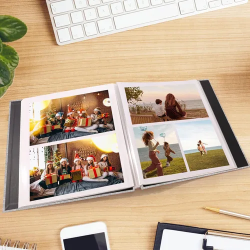 Vista 6 de Álbum de fotos autoadhesivo con páginas para fotos de 4x6, 5x7, 8x10, álbumes de recortes magnéticos con páginas adhesivas, libros con un bolígrafo