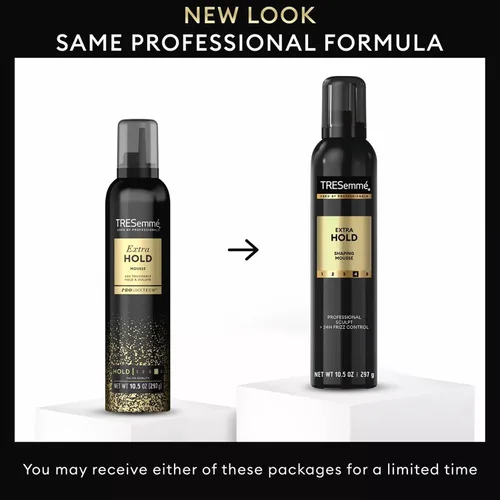 Vista 3 de TRESemmé Mousse moldeador, 2 unidades de sujeción extra + botella de tamaño de viaje, mousse hidratante para el cabello para esculpir, control