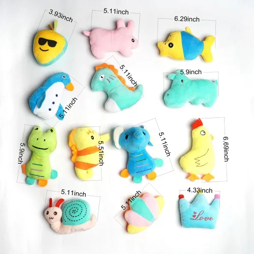 Vista 6 de HDMOTU Paquete de 26 juguetes chirriantes suaves para perros pequeños y medianos, juguetes chirriantes favoritos lindos y cómodos para cachorros