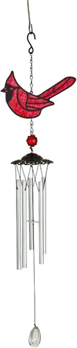 Vista 4 de Red Carpet Studios Windchime - Campanilla de viento de imitación con cuentas de vidrio y cristal prismático, 29 pulgadas de largo, abejorro