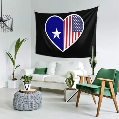 Vista 3 de LIFANGMI I Love America And Bonnie Blue Flag Tapestry Wall Hanging 60x40 Inch Bedroom Living Room Dormitory Home Decoration Wall Tapestry