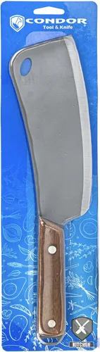 Vista 2 de Condor Cuchillo de carnicero de espiga completa con acabado satinado granallado, cuchillo de carnicero de acero de alto carbono 1075 con mango