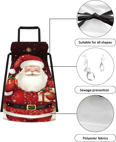 Vista 112 de Dreaweet Delantal de cocina unisex con cuello ajustable de Navidad