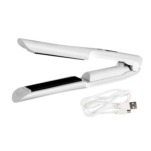 Vista 10 de Mini alisador de pelo inalámbrico portátil de viaje, rizador plano 2 en 1, de cerámica, recargable por USB, plancha plana inalámbrica