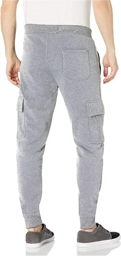 Vista 2 de WT02 Pantalones deportivos de forro polar con bolsillos tipo cargo para hombre