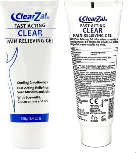 Vista 8 de ClearZal Gel transparente para aliviar el dolor de acción rápida con crioterapia refrescante, boswellia y glucosamina para dolores musculares