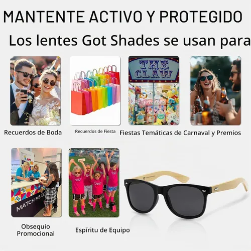 Vista 5 de Gafas de sol de bambú al por mayor 10 unidades para hombres y Tortuga Clásica Lente Marrón