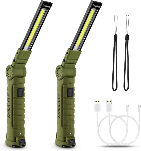 Vista 12 de Lmaytech Regalos de herramientas para hombres, luces LED recargables de trabajo, paquete de 2, base magnética, regalos de Navidad para él, papá