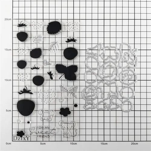 Vista 3 de DzIxY Juego de sellos transparentes y troqueles de corte de metal para hacer tarjetas, álbumes de recortes, suministros de papel, sellos, bolsillos