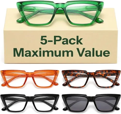 Vista 12 de Eyekepper Reading Glasses Women, Readers for Women, Stylish Cat Eye Design Paquete de 5 unidades.