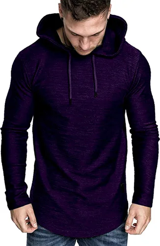Vista 4 de Moderna sudadera deportiva de vellón con capucha, para hombres, jersey de lana unicolor sin botones.
