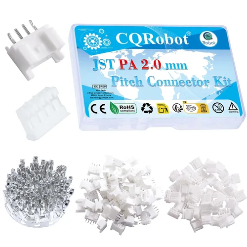 Vista 120 de CQRobot JST EL 4.5 mm de paso 2 pines conector electrónico IC macho, enchufes hembra carcasa y kit de terminales de crimpado en T macho/hembra. 50