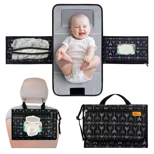 Vista 9 de Kopi Baby Cambiador de pañales portátil, bolsillo de toallitas, flechas