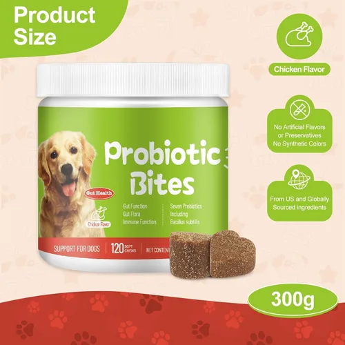 Vista 4 de Probióticos para perros – Masticables probióticos para perros para la salud digestiva, apoyo intestinal y refuerzo inmunológico – Probióticos