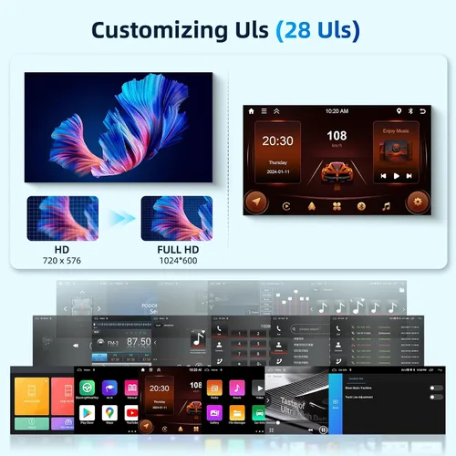 Vista 8 de 2+64G Android 13 Radio de coche estéreo para Ford F150 F250 F350 2004-2014, pantalla táctil de 7 pulgadas estéreo de coche con CarPlay inalámbrico