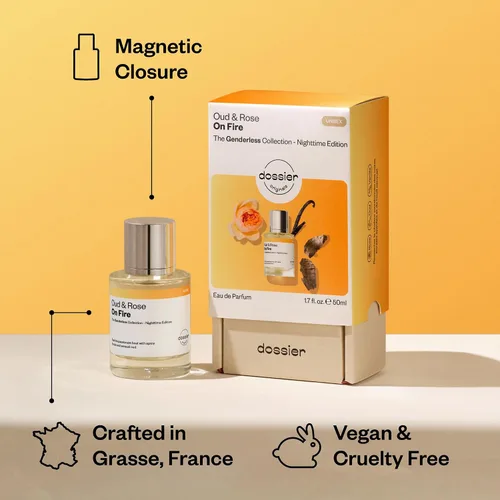 Vista 4 de Dossier Original Eau de Parfum - Oud & Rose on Fire - Unisex - Perfume de larga duración de 50 ML elaborado en Francia