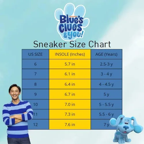 Vista 6 de Nickelodeon Baby Shark - Santiago of The Seas - Blues Clues - Tenis ligeros y transpirables para niños (talla 6 12)