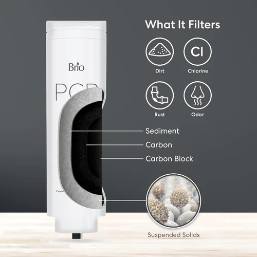 Vista 4 de Brio Reemplazo del filtro de agua de 3 etapas para sistemas de filtración ROSL500 y ROSL500WHT