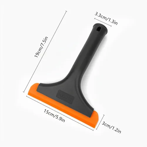Vista 4 de Escobilla de silicona súper flexible, hoja de agua automática, limpiador de agua, escobilla de ducha, hoja de 5.9 pulgadas y mango largo de 7.5 Negro