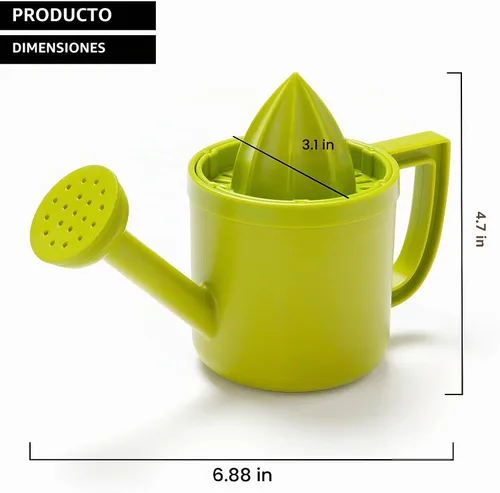 Vista 5 de Peleg Design Lemoniere - Exprimidor manual en forma de regadera original, exprimidor de plástico verde con vertedor para jugo de limón o cítricos