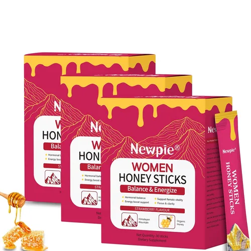 Vista 9 de Palitos de Miel Shilajit para Mujeres, Palitos de Miel Pura del Himalaya Sabor Fresa Impulso de Energía Mezcla Herbal de Alta Potencia para Impulso