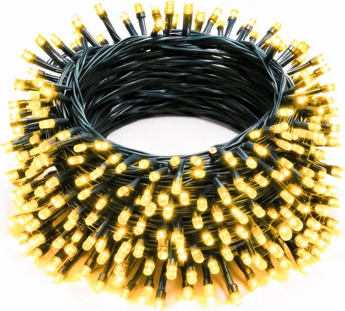 Vista 12 de Luces de Cadena de Navidad, 100 pies 300 Luces LED de Cadena Cable Verde con Temporizador 8 Modos, Decoración Impermeable Conectable para Interiores