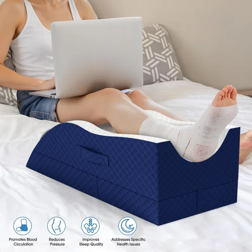 Vista 5 de Almohadas de elevación TranquilRelax para piernas después de cirugía, almohada de cuña de espuma viscoelástica ajustable para lesiones o descanso