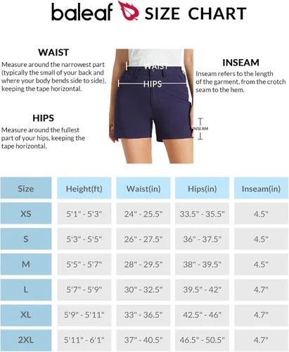Vista 6 de BALEAF Pantalones cortos de golf para mujer, elásticos, de 4.5 pulgadas, de secado rápido, transpirable, para senderismo, elastano, activos