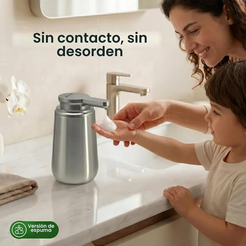 Vista 3 de GentleJet NovaJet - Dispensador automático de jabón espumoso con sensor sin contacto, USB-C recargable, acero inoxidable 304, IPX5 resistente al
